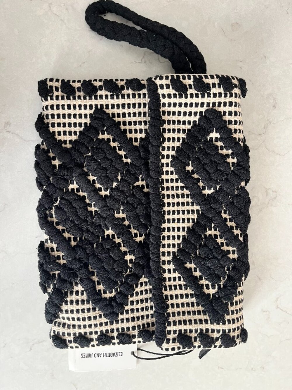 Elizabeth and James Black and White Clutch